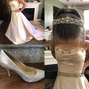 Wedding dress and tiara